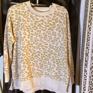 Aerie Pale Rose and Tan Leopard Print Sweater - Adorable!
